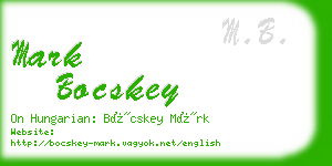 mark bocskey business card